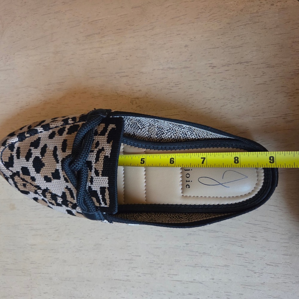 Joie Womens Size 6 Leopard Print Knit Mules Rope Detail Slip On‎ Loafers Flat - Picture 7 of 7